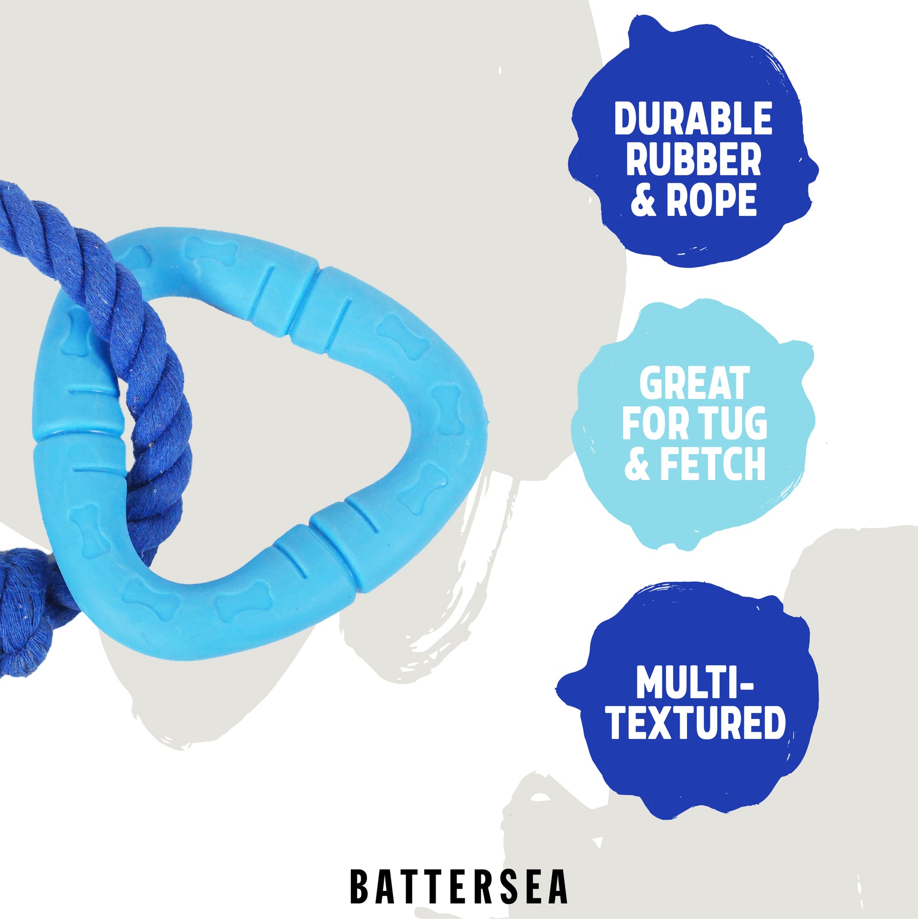 Battersea Rope & Rubber Triangle Dog Toy