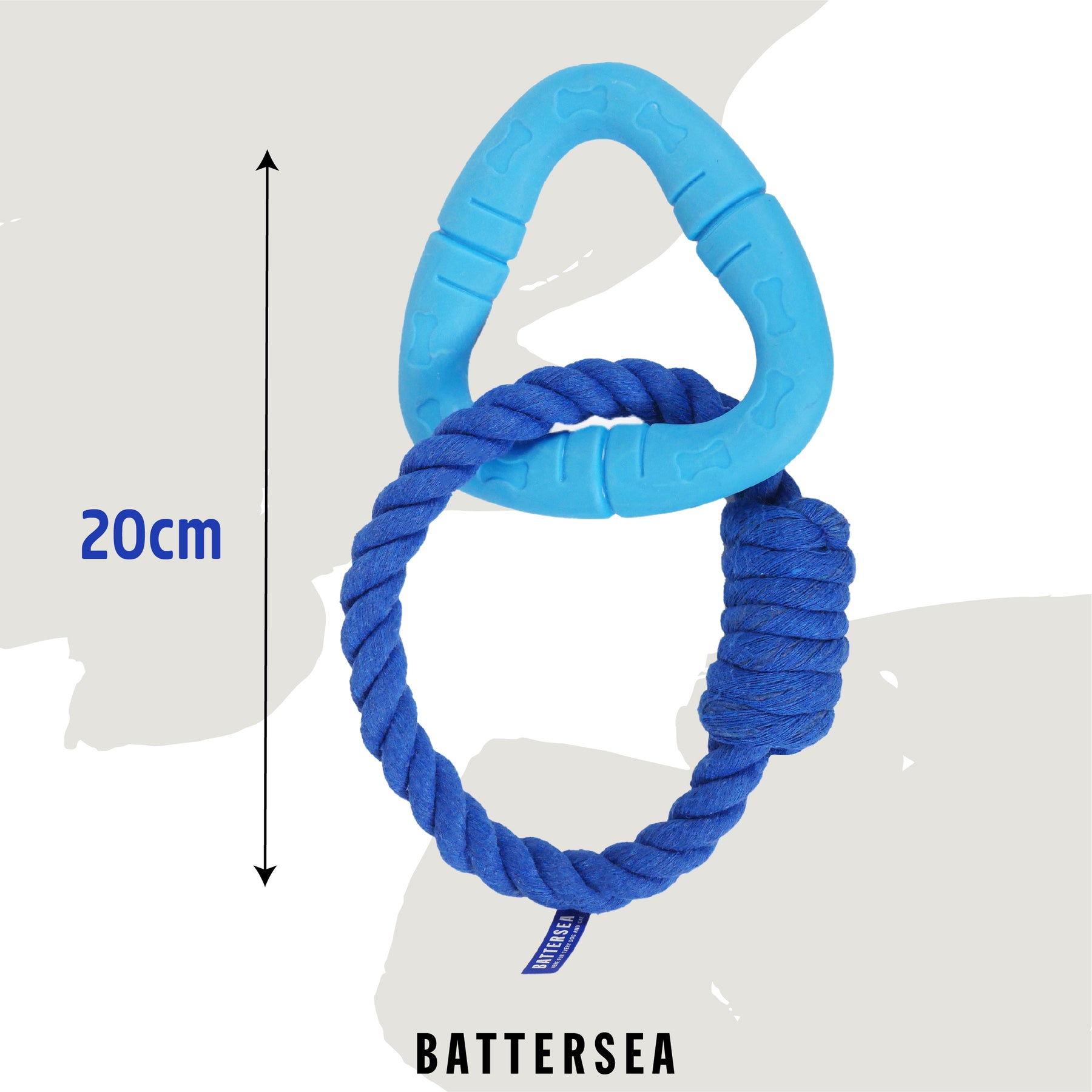 Battersea Rope & Rubber Triangle Dog Toy
