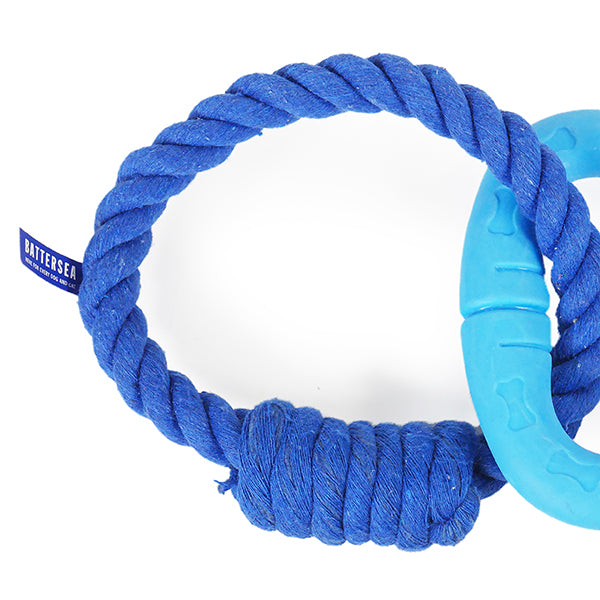 Battersea Rope & Rubber Triangle Dog Toy