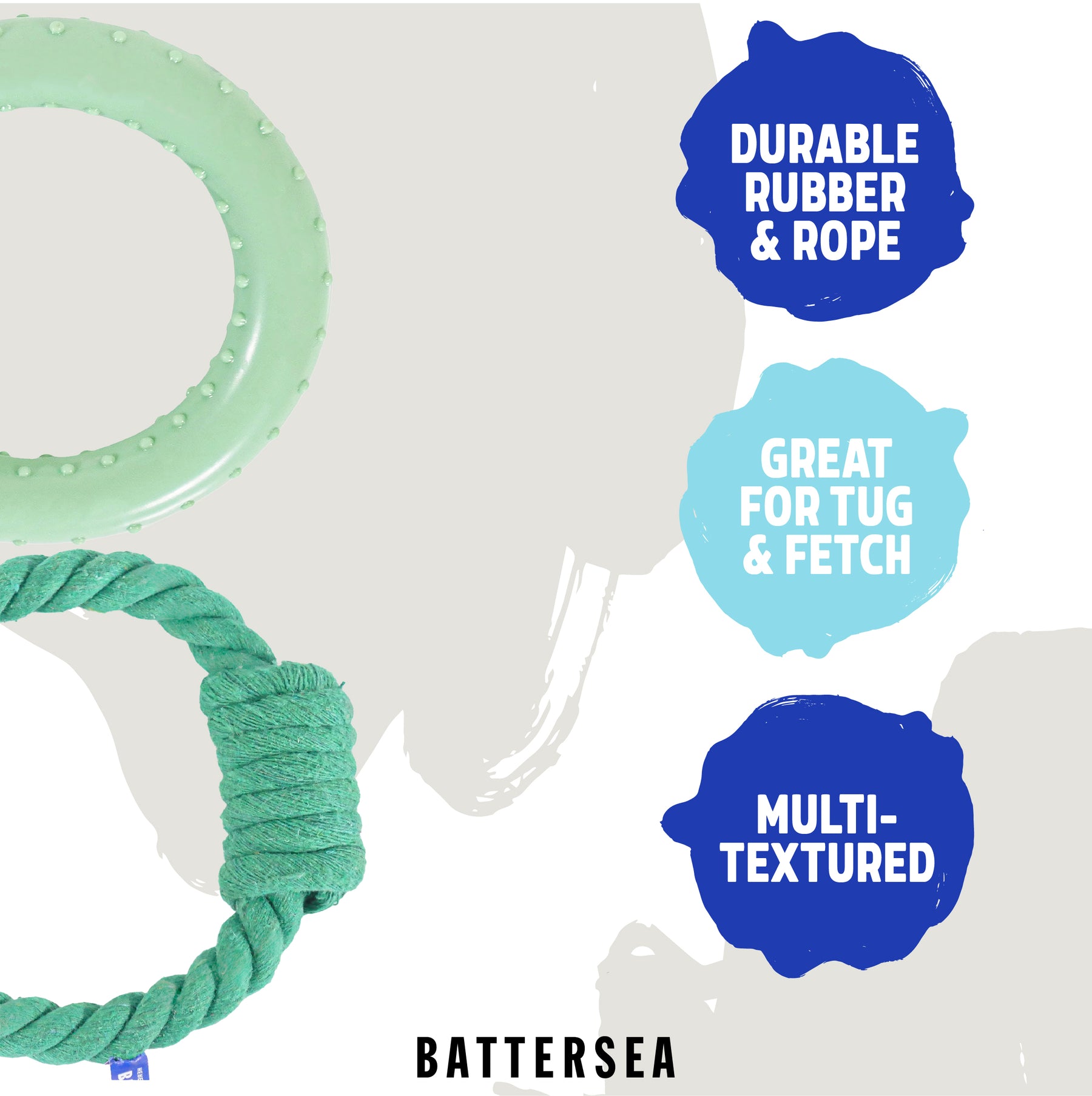 Battersea Rope & Rubber Ring Dog Toy