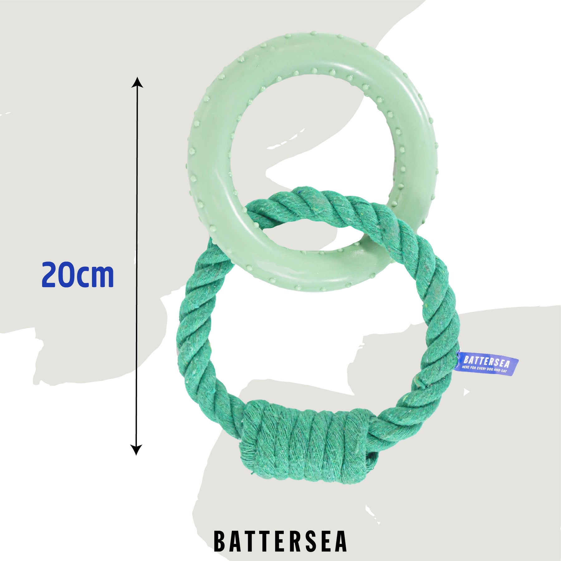 Battersea Rope & Rubber Ring Dog Toy