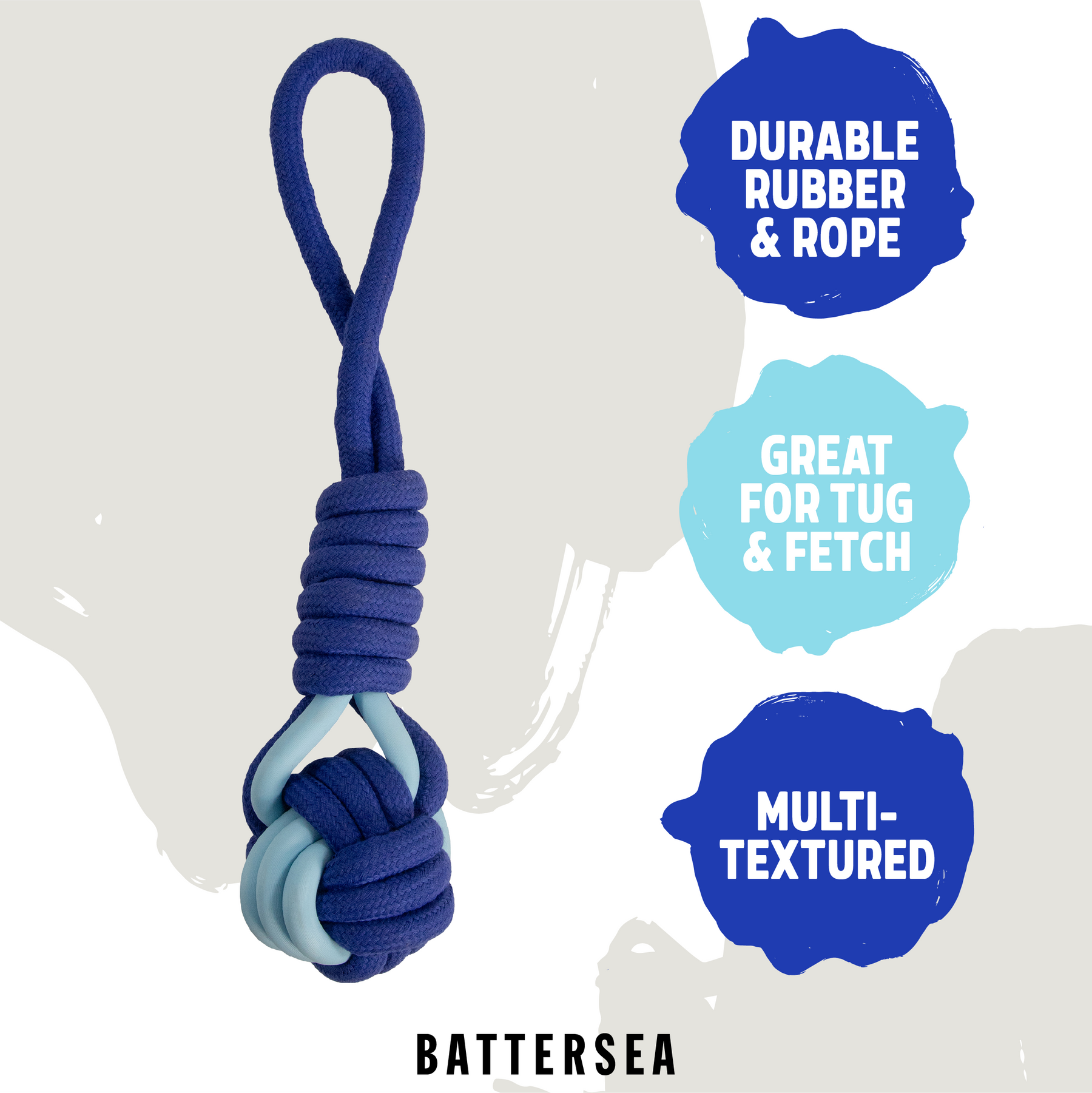 Battersea Rope & Rubber Tug Dog Toy