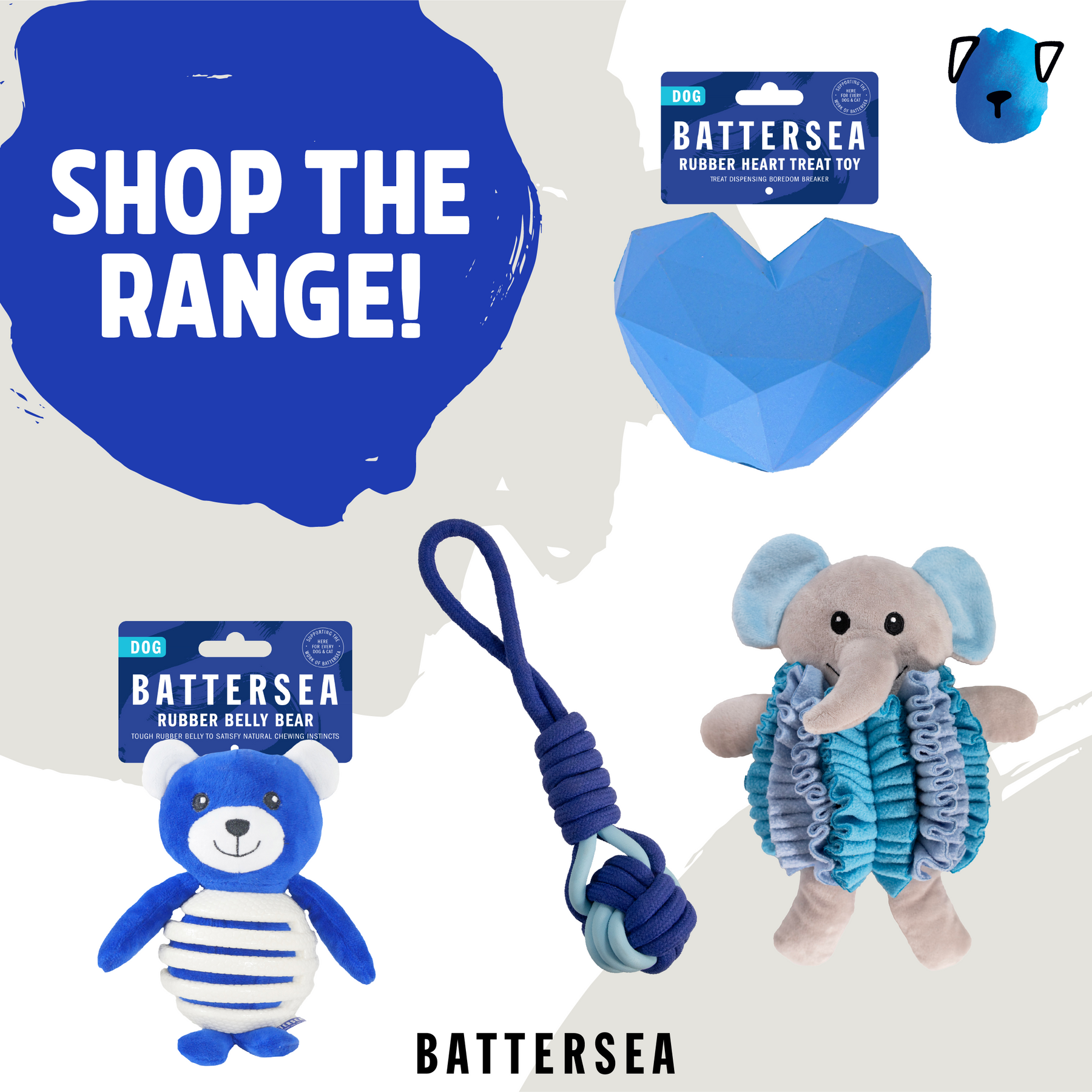Battersea Rope & Rubber Triangle Dog Toy
