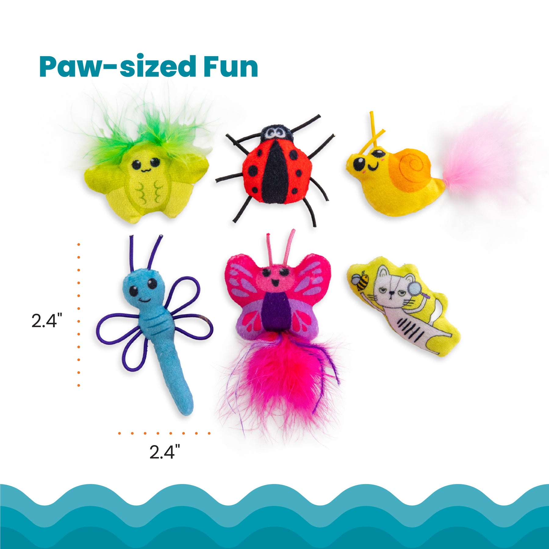 Nina Ottosson Catstages Cute as a Bug 6 pack Cat Toys