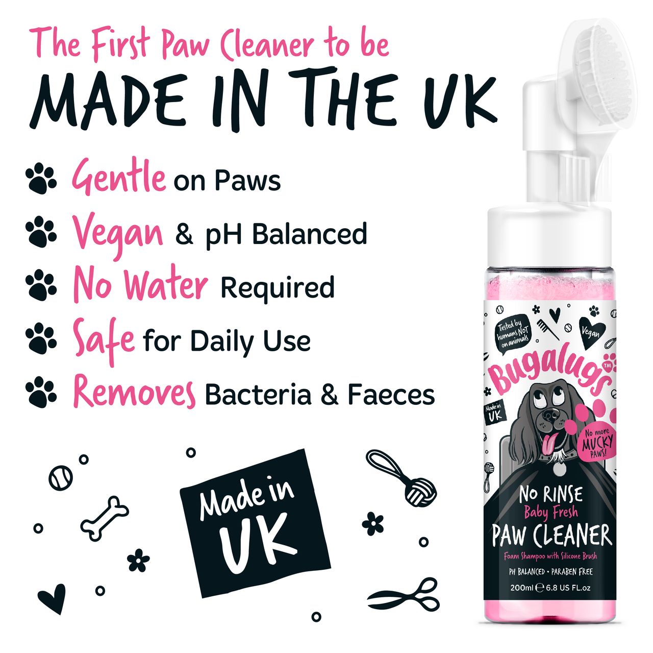 Bugalugs No Rinse Paw Cleaner Baby Fresh