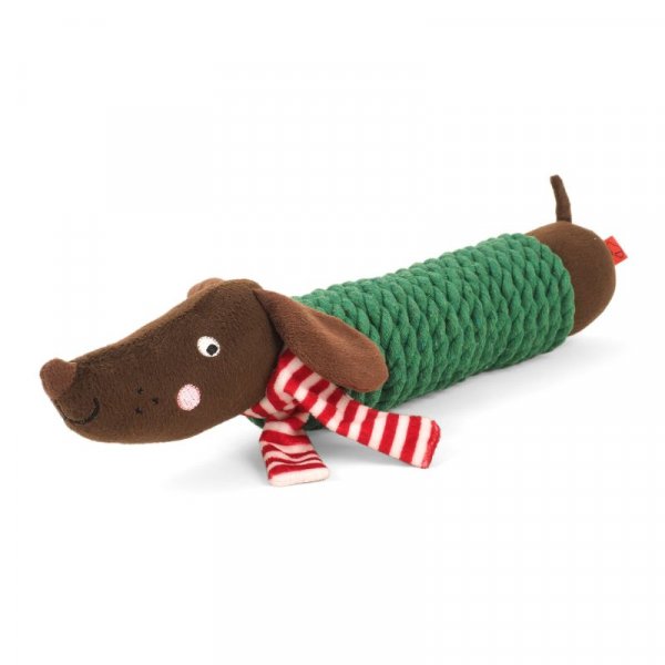 Zoon Frankie Sausage TuffRope Play Pal Dog Toy