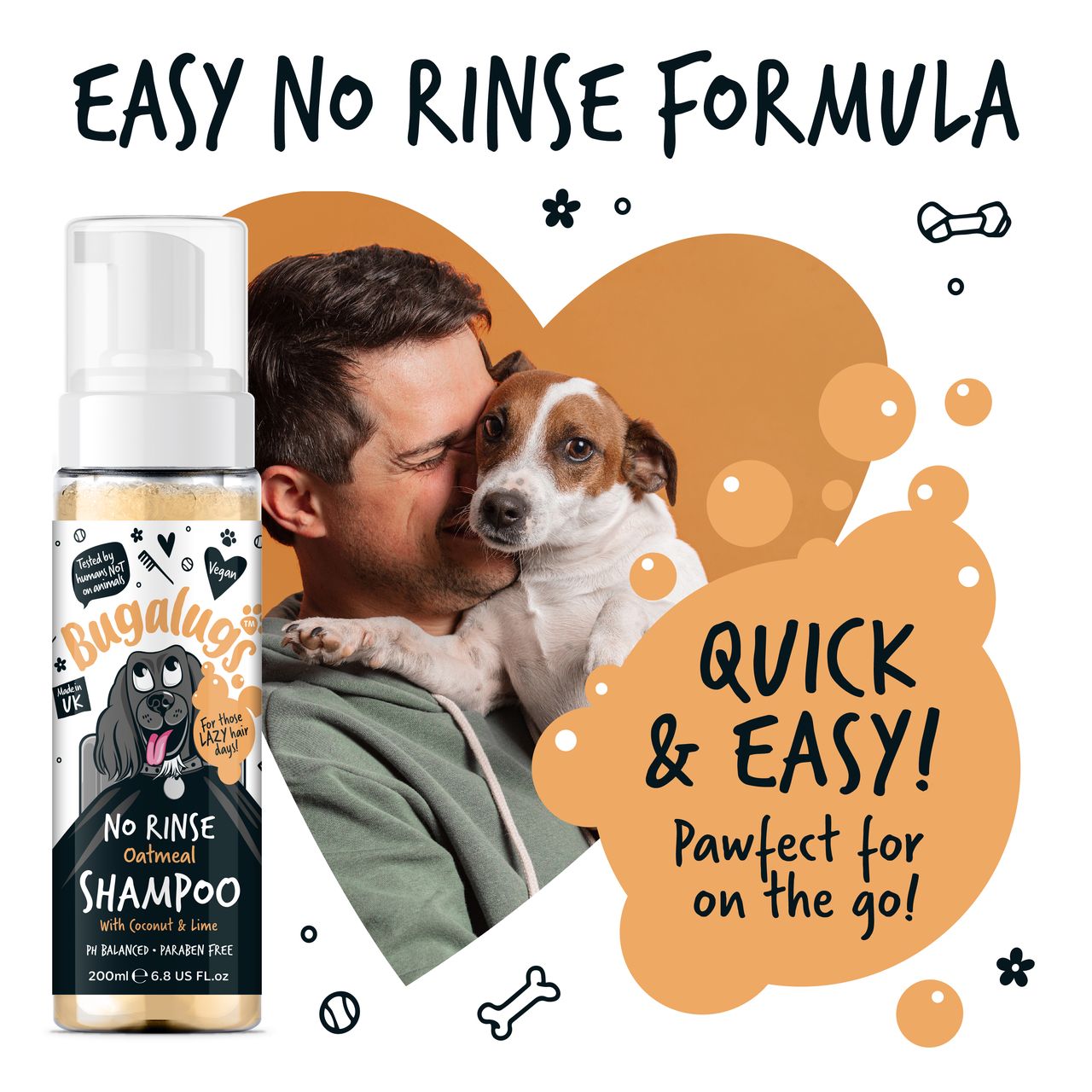 Bugalugs No Rinse Oatmeal Dog Shampoo