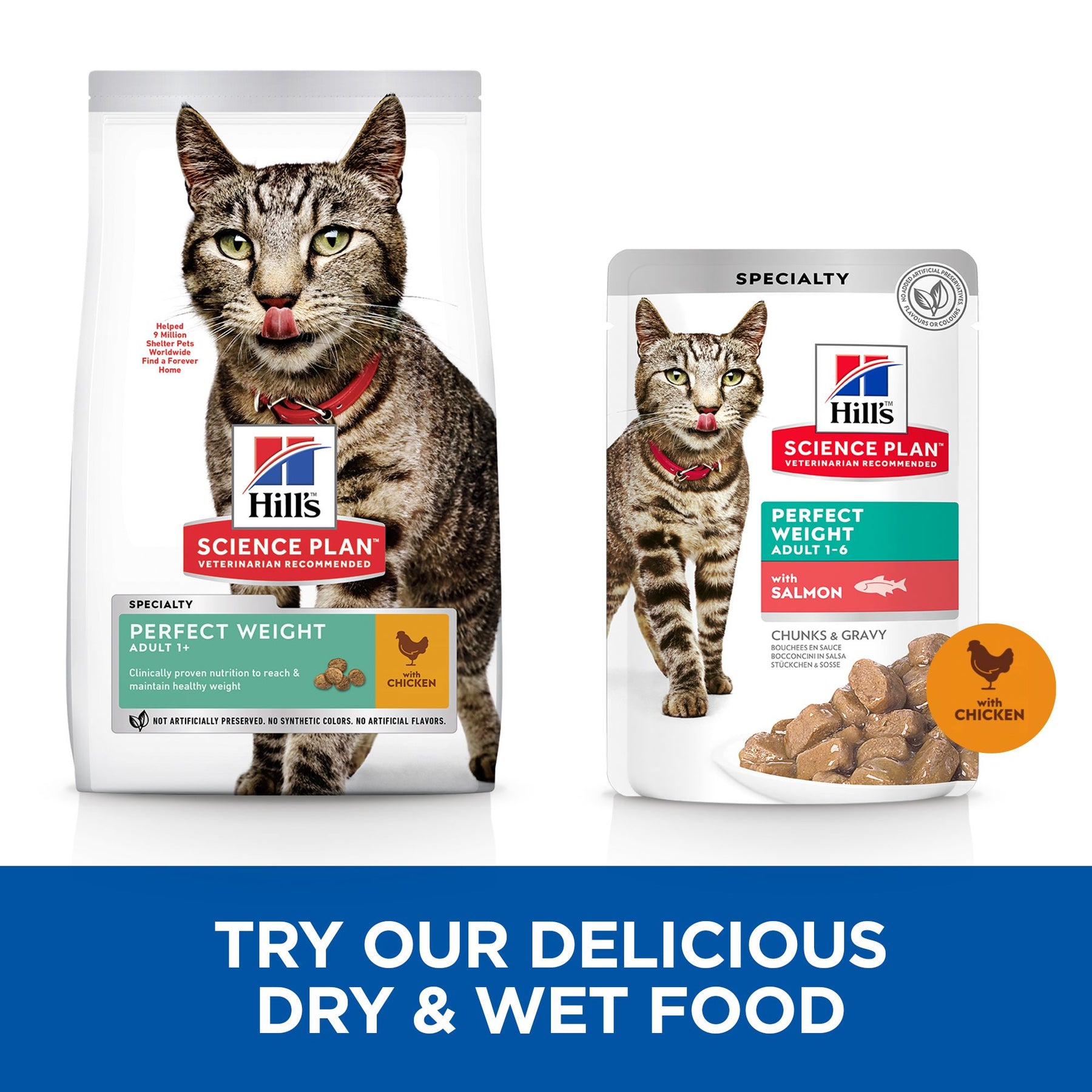 Hill's™ Science Plan Adult Perfect Weight Wet Cat Food Multipack Chicken & Salmon
