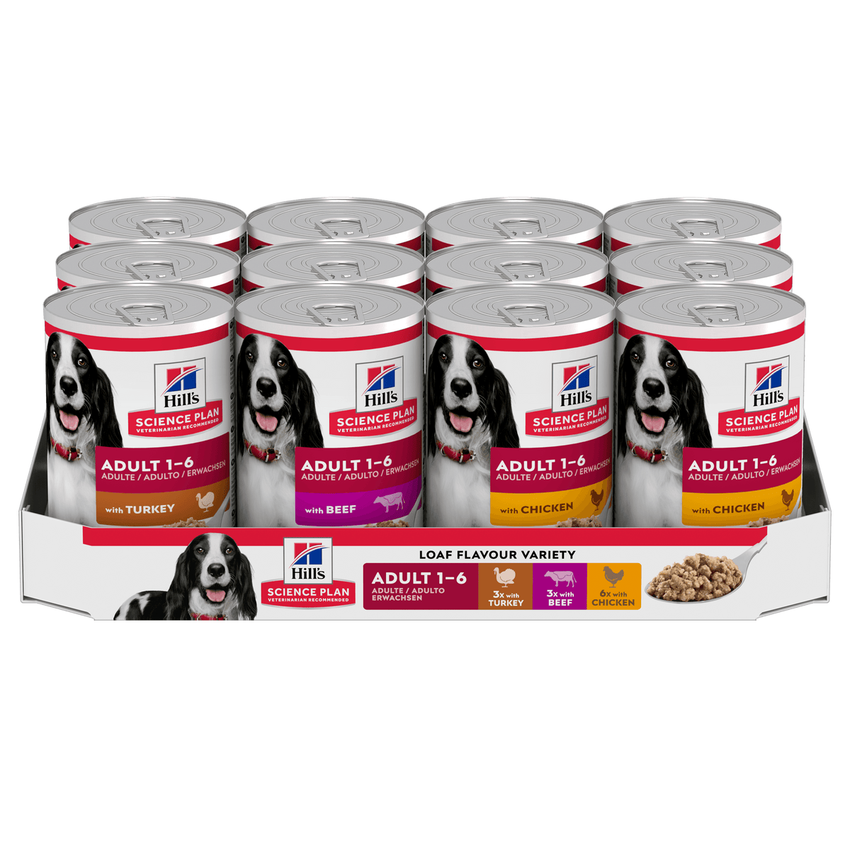 Hill's™ Science Plan Adult Wet Dog Food Variety pack (Chicken, Beef & Turkey)