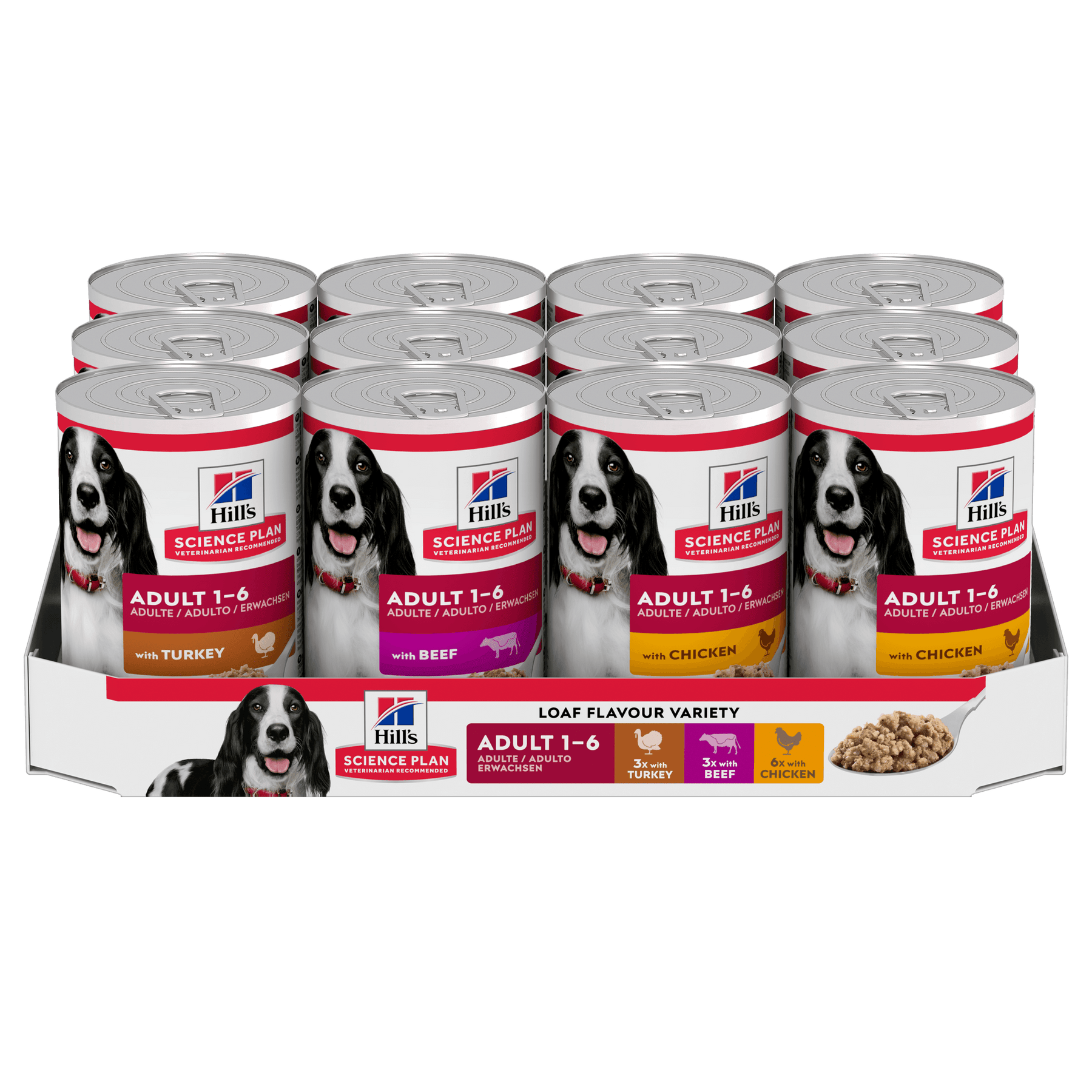 Hill's™ Science Plan Adult Wet Dog Food Variety pack (Chicken, Beef & Turkey)