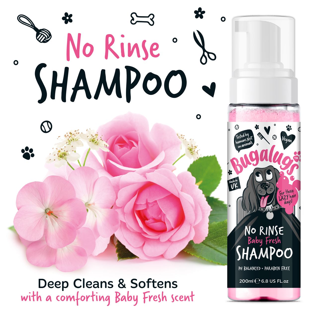 Bugalugs No Rinse Baby Fresh Dog Shampoo