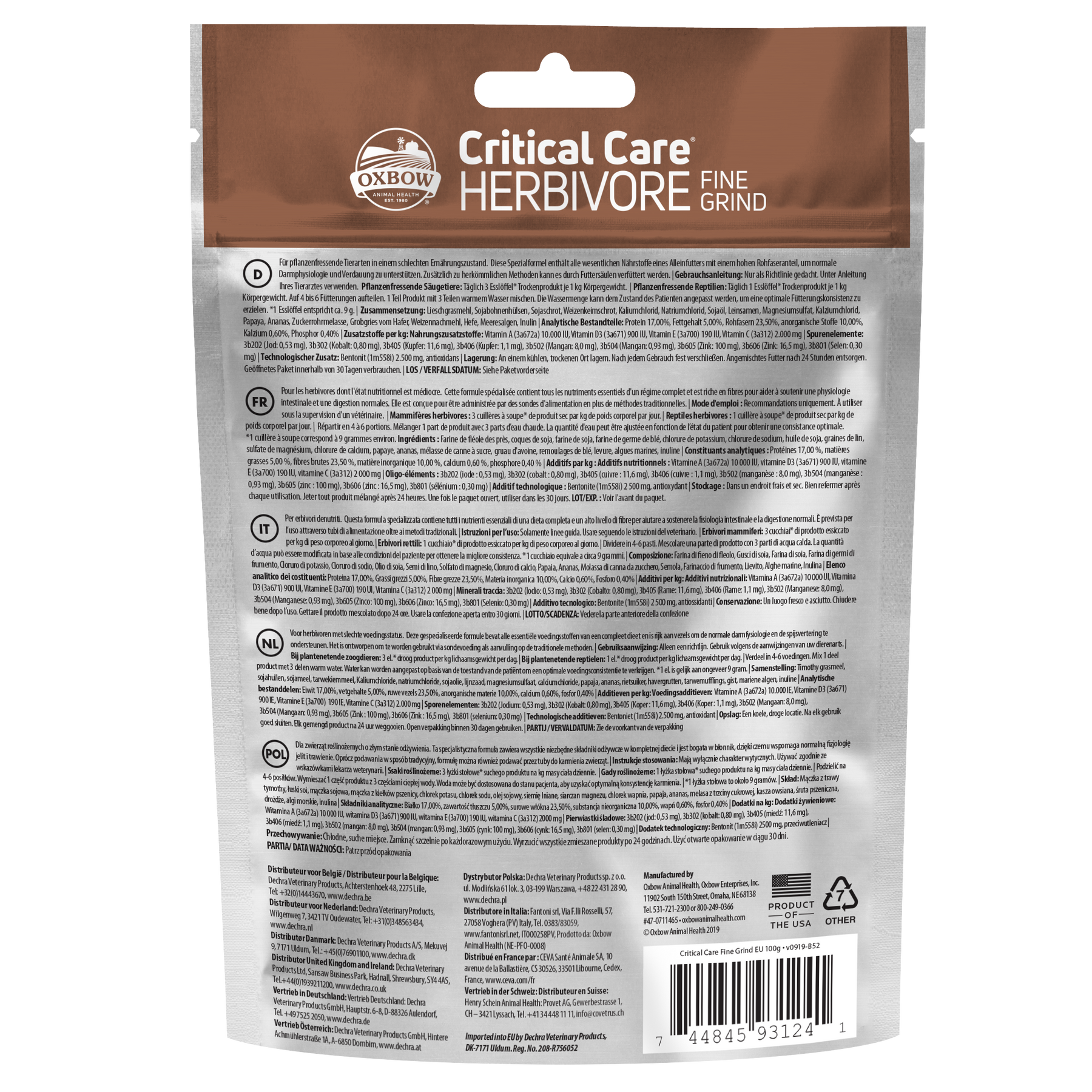 Oxbow Critical Care Fine Grind 100g