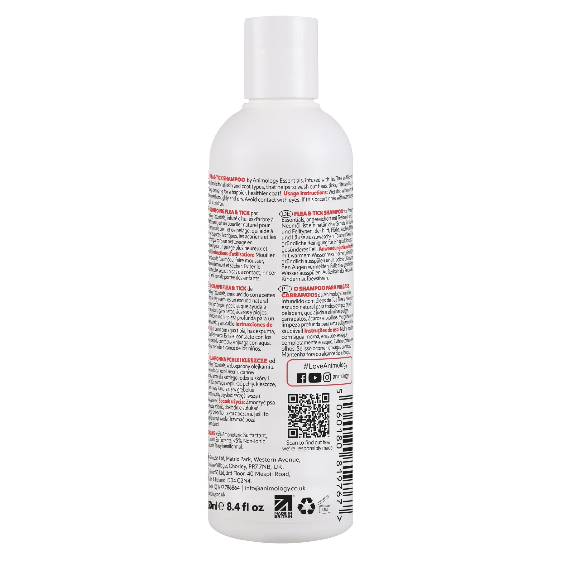 Animology Essentials Flea & Tick Shampoo (250ml/500ml)
