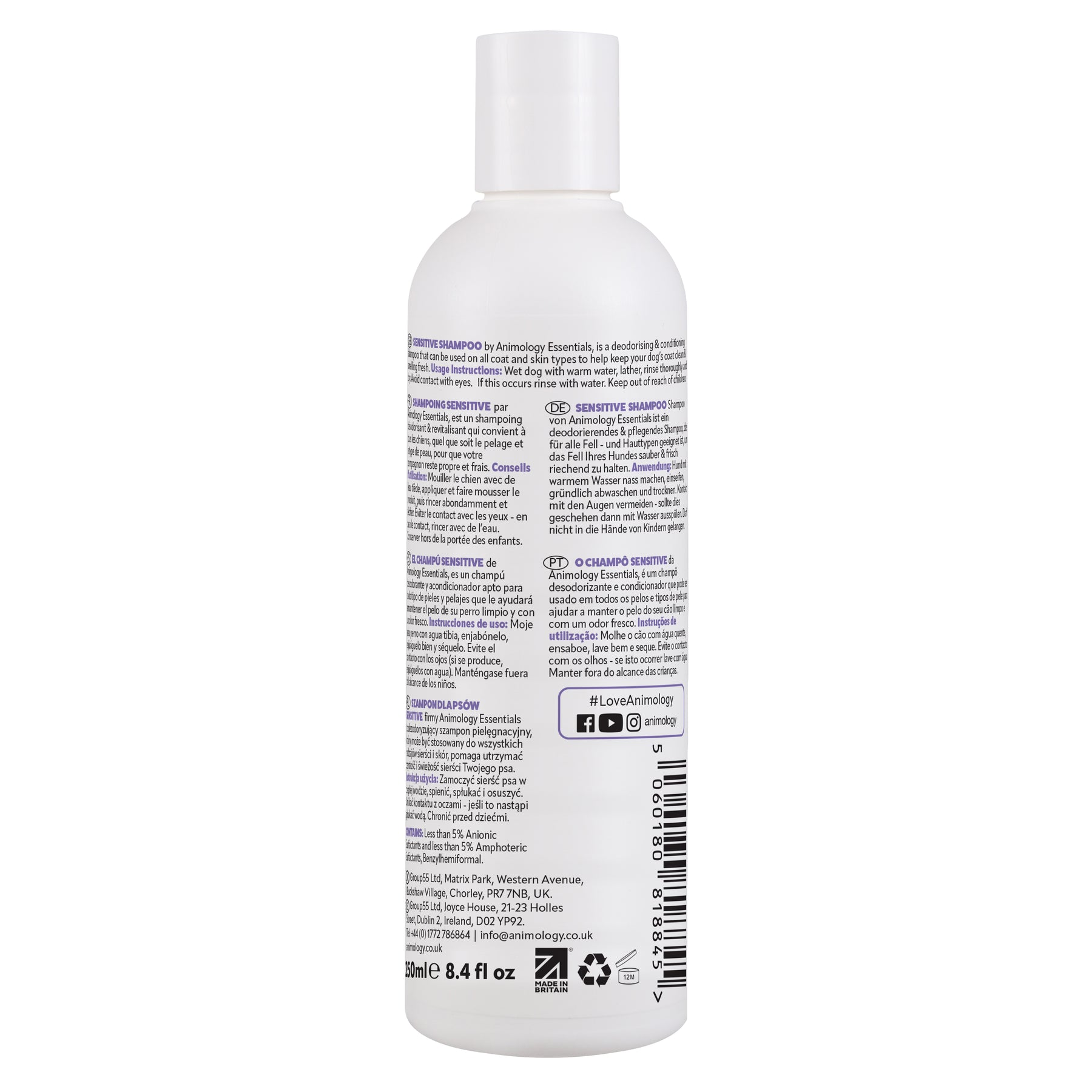 Animology Essentials Sensitive Shampoo (250ml/500ml)