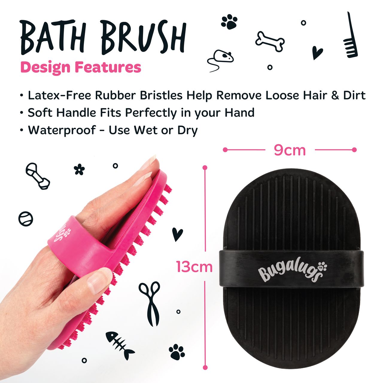 Bugalugs Bath Brush Black