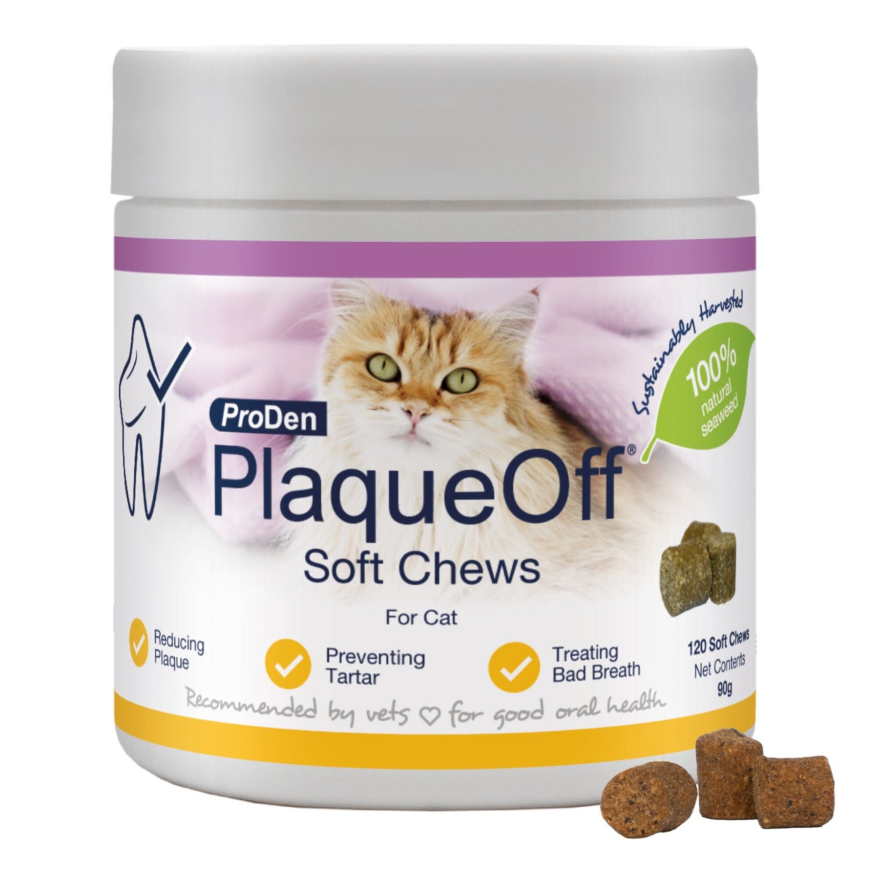 Plaque Off Dental Soft Chews Cats 120 Chews