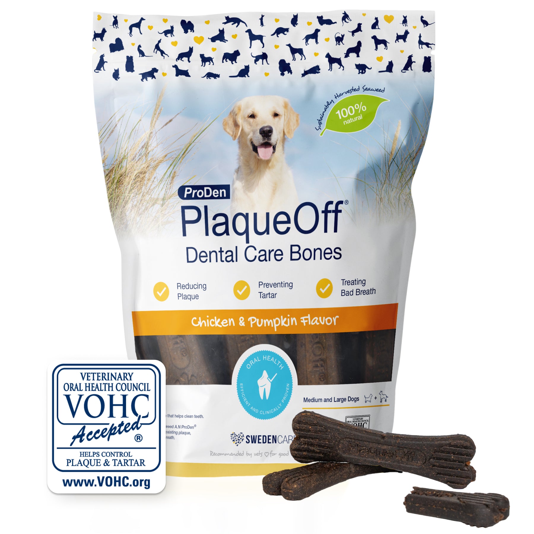 Plaque Off Dental Care Bones Chicken & Pumpkin