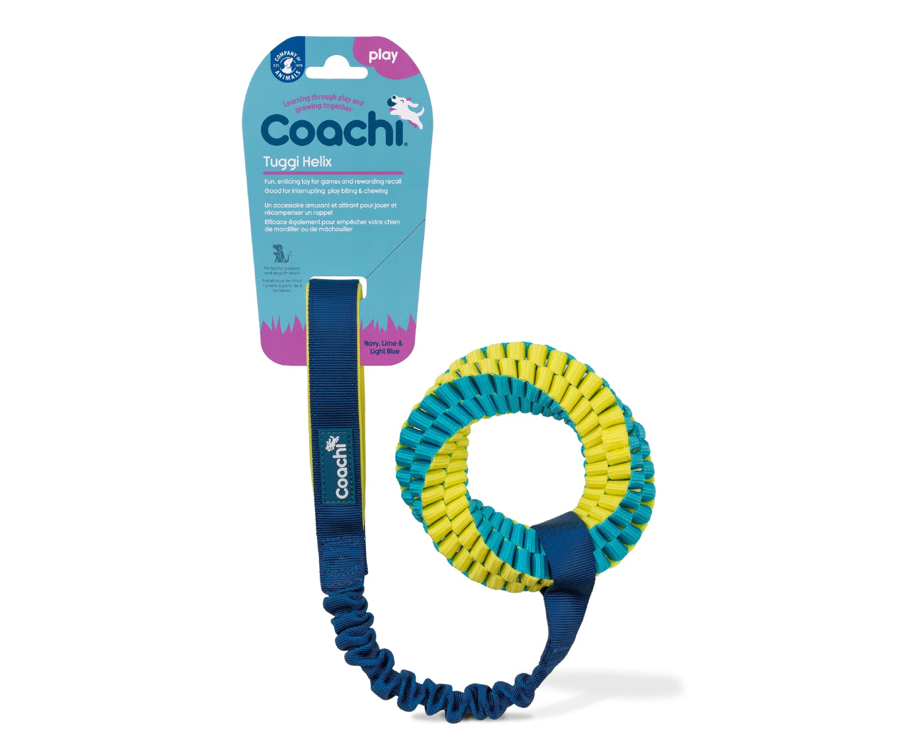 Coachi Tuggi Helix Navy Lime & Light Blue