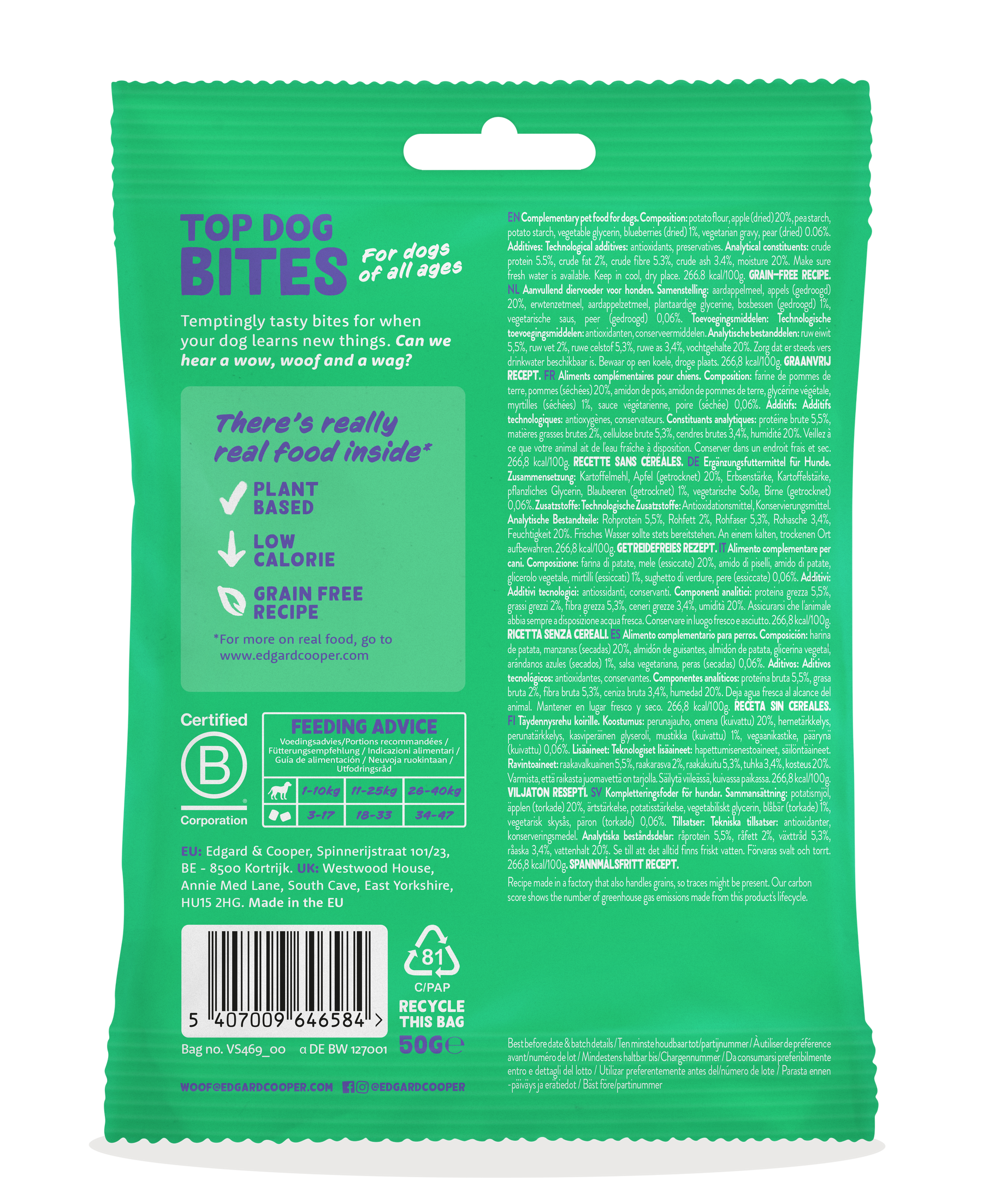 Edgard & Cooper Apple and Blueberry Small Bites 50g