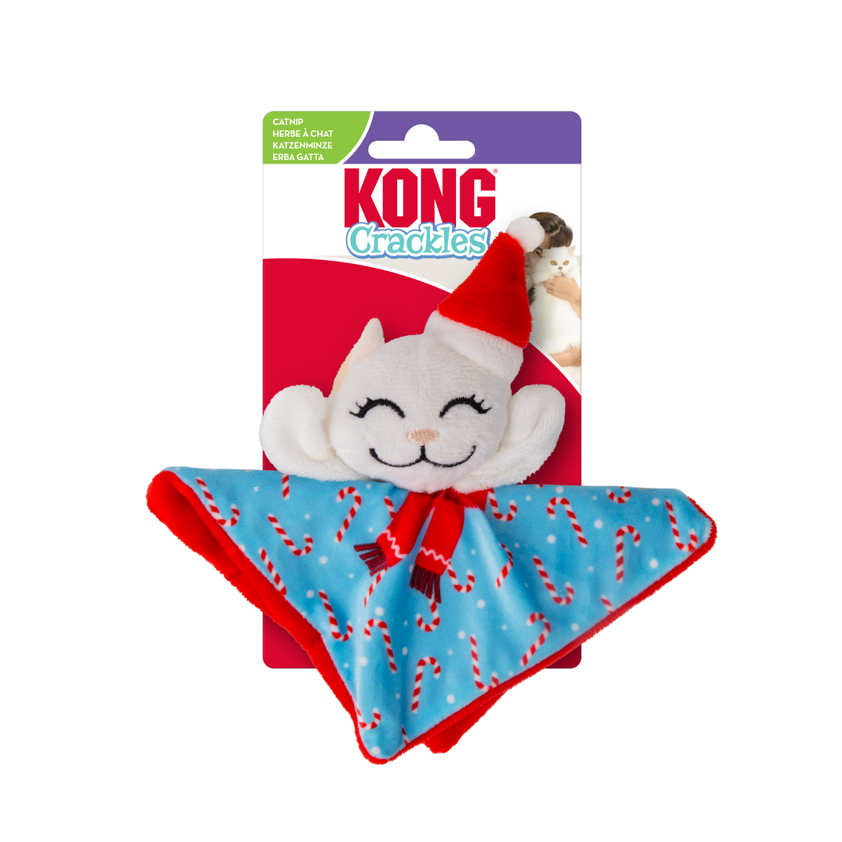 KONG Holiday Crackles Santa Kitty