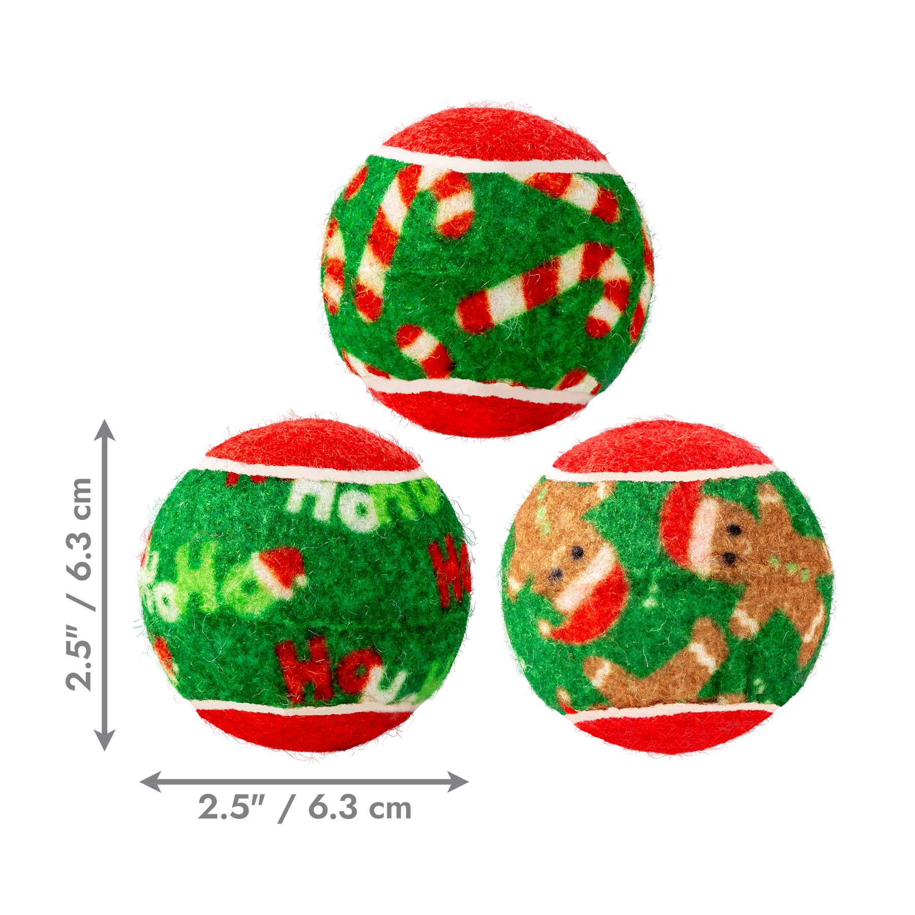 KONG Holiday SqueakAir Balls 6-pk Medium