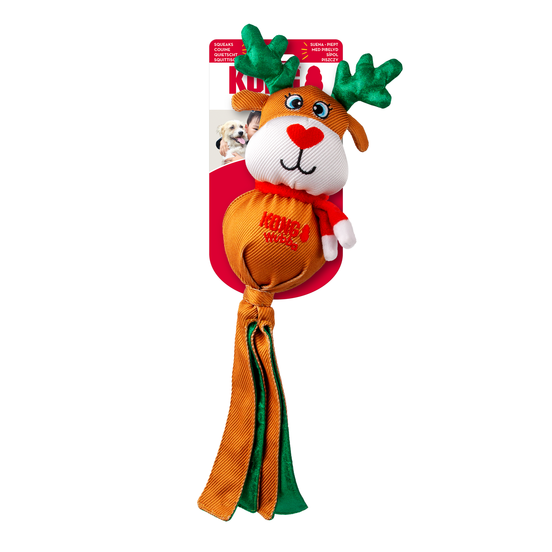 KONG Holiday Wubba Assorted Large ( Santa, Reindeer, Penguin)