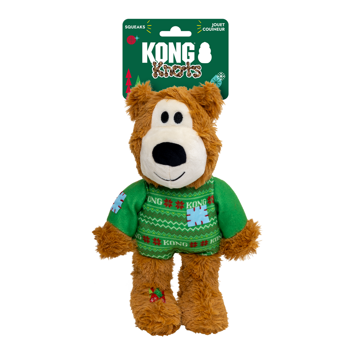 KONG Holiday Wild Knots Sweater Bear Green Medium/Large