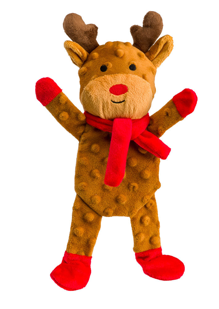 House of Paws Reindeer Crinkle Flattie Dog Toy