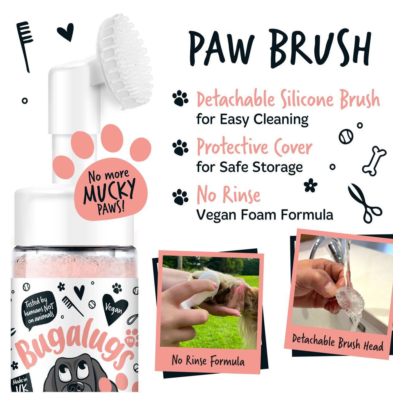 Bugalugs No Rinse Paw Cleaner Papaya & Coconut