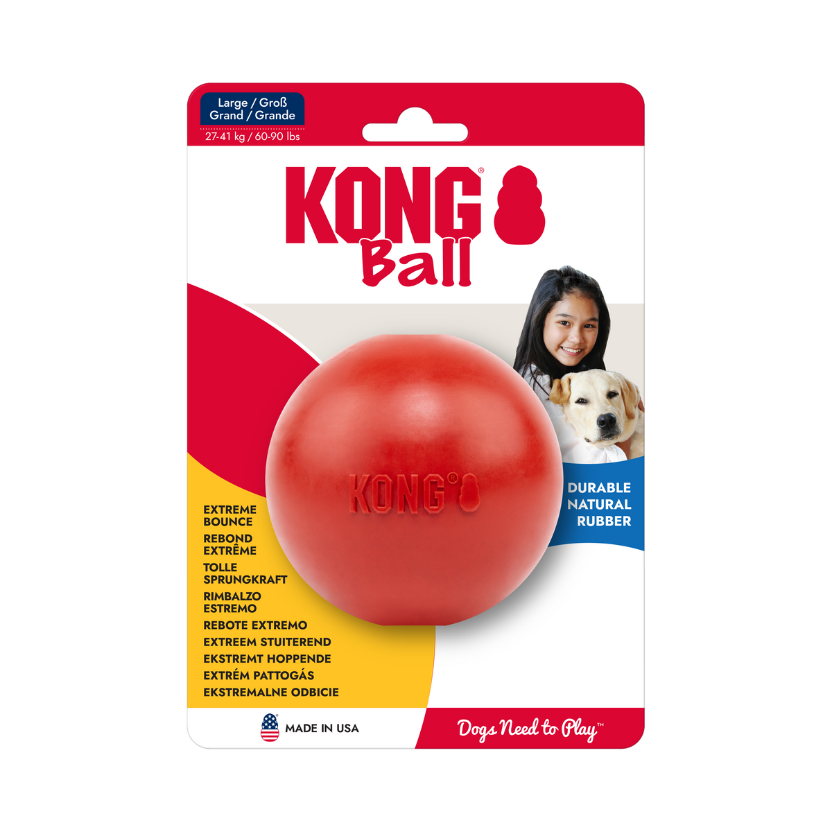 KONG Ball with Hole Dog Toy Large