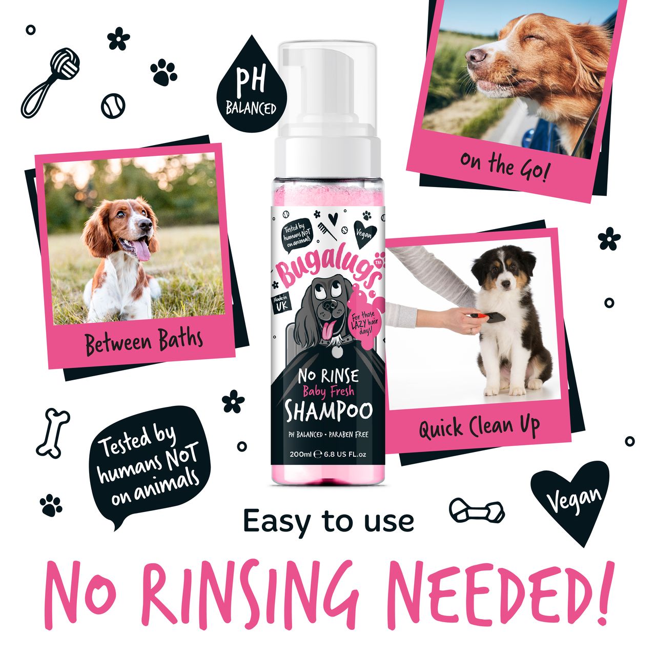 Bugalugs No Rinse Baby Fresh Dog Shampoo