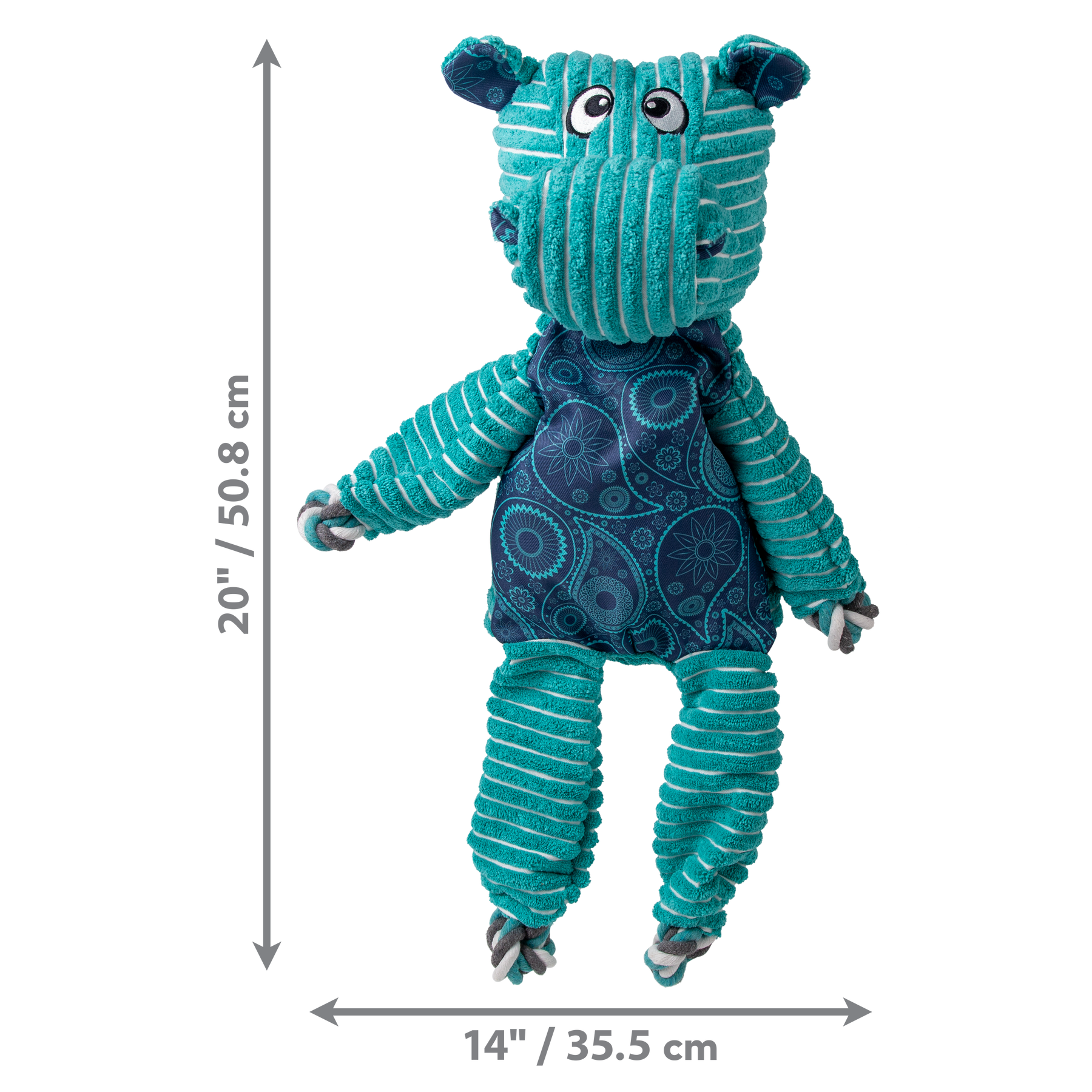 KONG Floppy Knots Hippo Dog Toy Jumbo XL