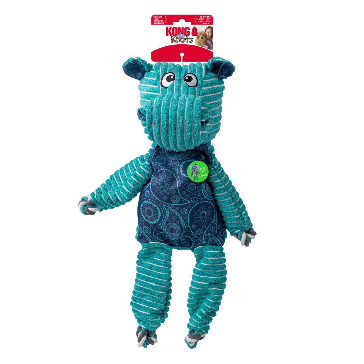 KONG Floppy Knots Hippo Dog Toy Jumbo XL