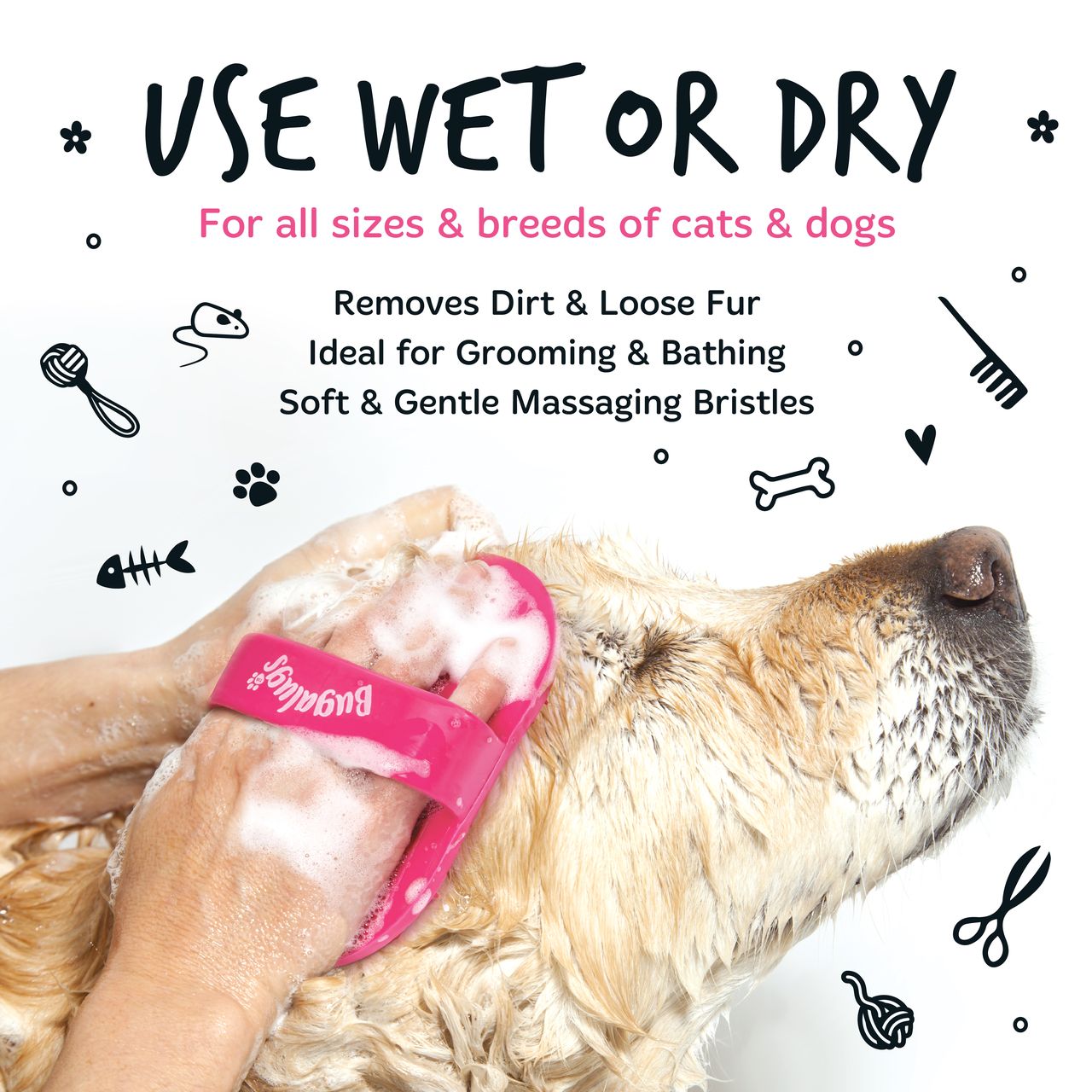 Bugalugs Bath Brush Black