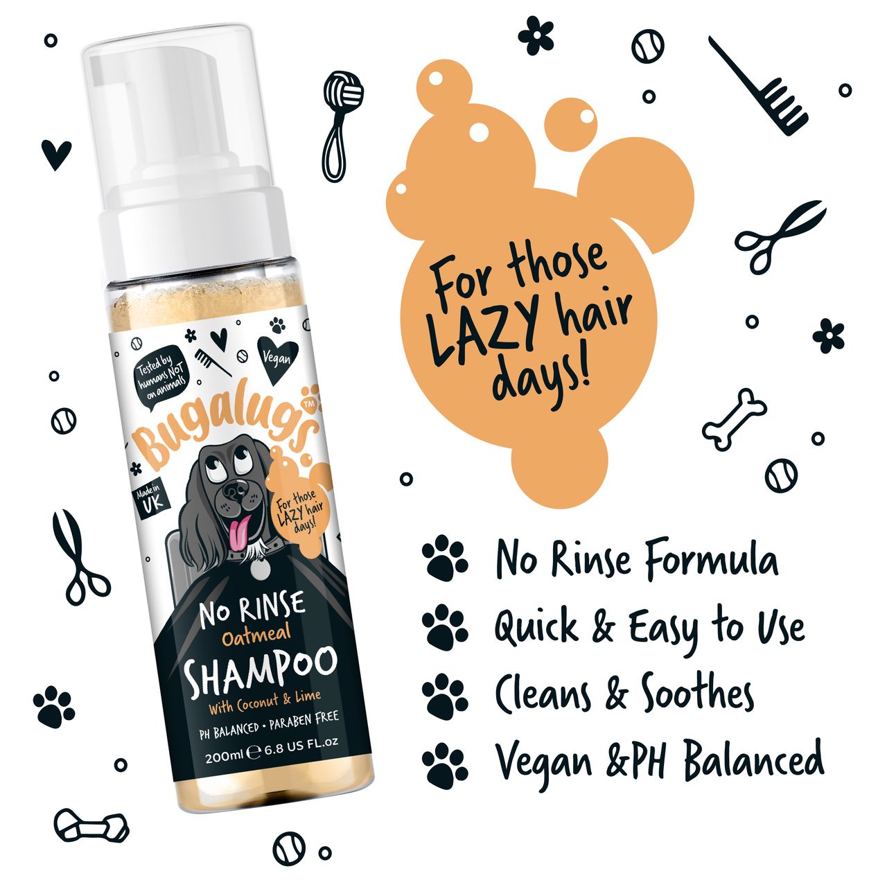Bugalugs No Rinse Oatmeal Dog Shampoo
