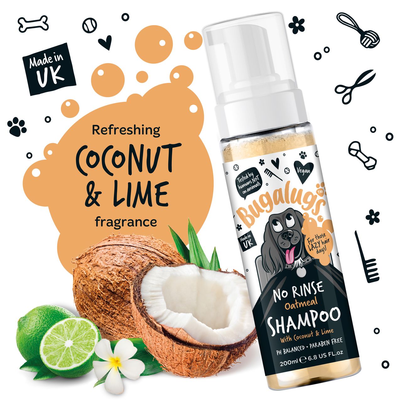 Bugalugs No Rinse Oatmeal Dog Shampoo