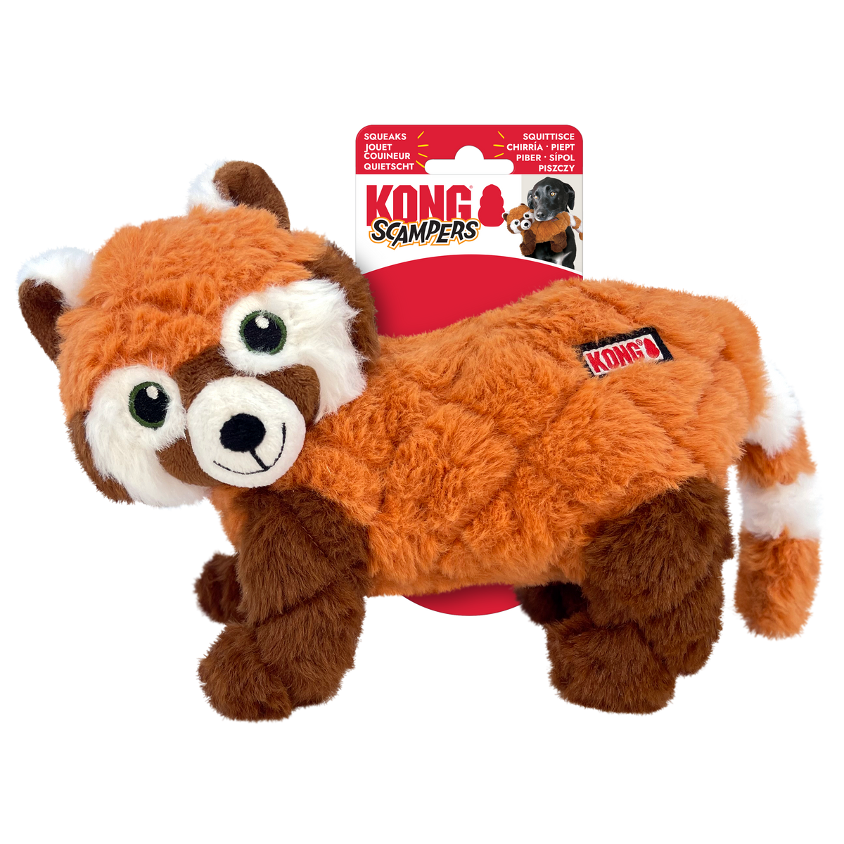 KONG Scampers Red Panda Dog Toy Medium