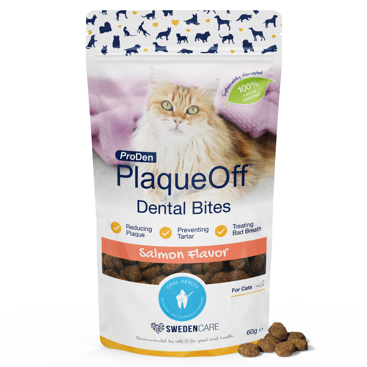 Plaque Off Dental Bites Cats Salmon 60g