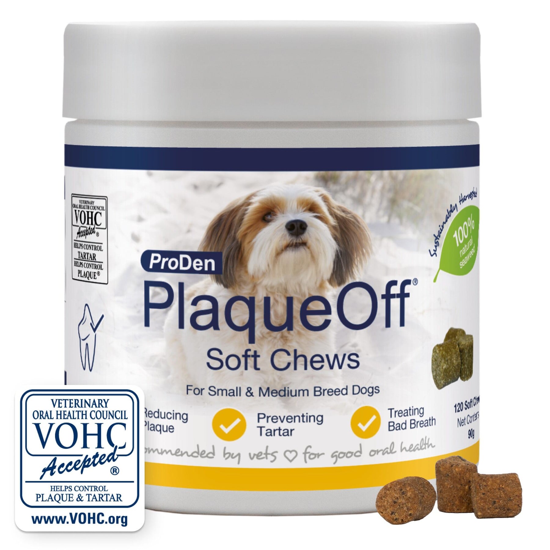 Plaque Off Dental Soft Chews Dogs Small/Medium 120 Chews