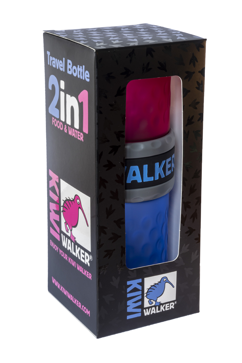 Kiwi Walker Travel Bottle 2-in-1 Pink/Blue