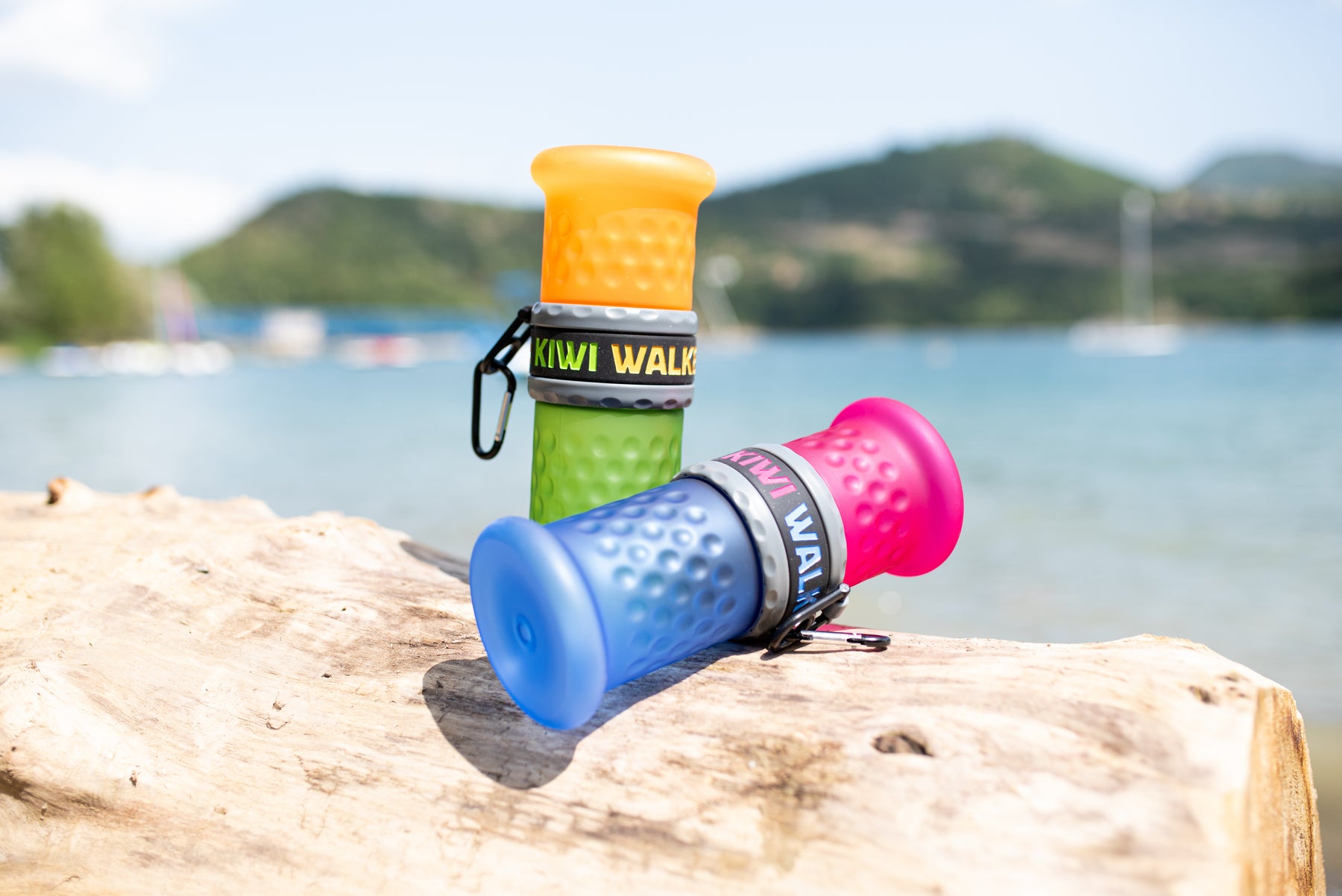 Kiwi Walker Travel Bottle 2-in-1 Pink/Blue
