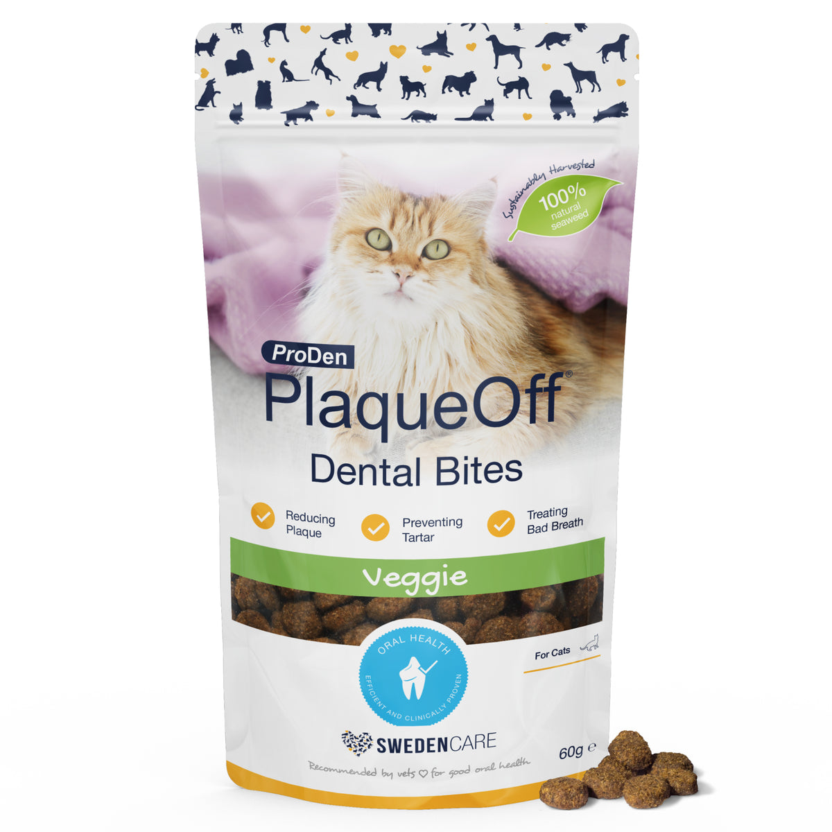 Plaque Off Dental Bites For Cats- Veggie