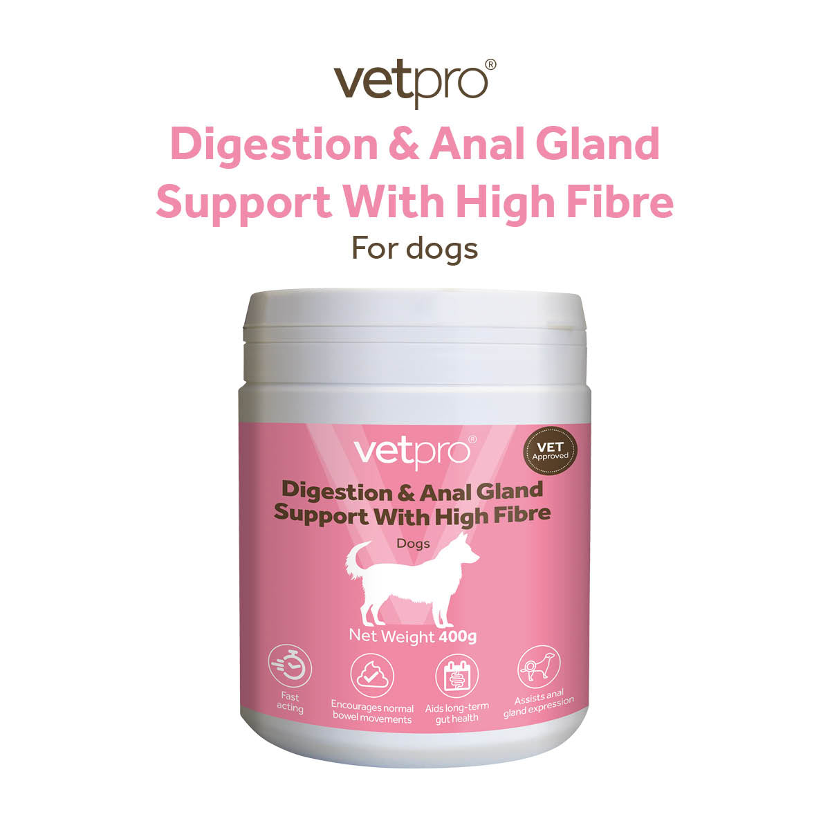 Vetpro Digestion & Anal Gland Support with high fibre