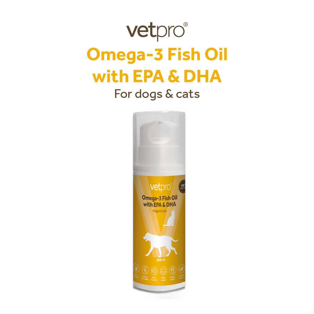 Vetpro Omega-3 Fish Oil with EPA & DHA (200ml)
