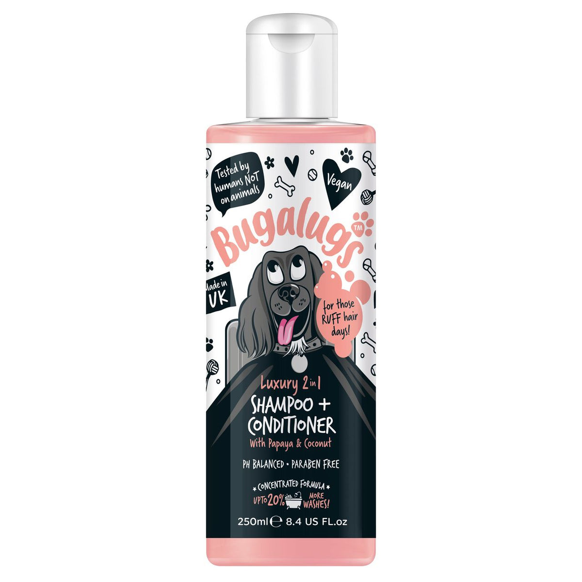 Bugalugs Luxury 2-in-1 Papaya & Coconut Dog Shampoo & Conditioner