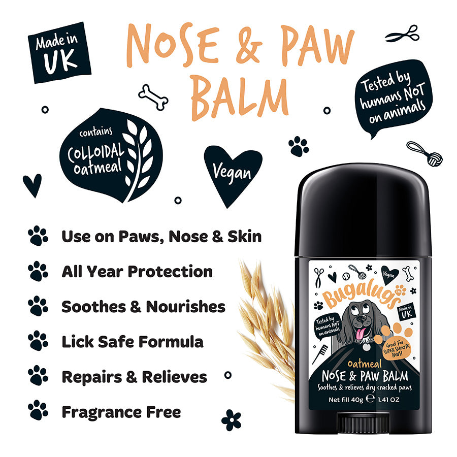Bugalugs Oatmeal Paw & Nose Balm Stick for Dogs