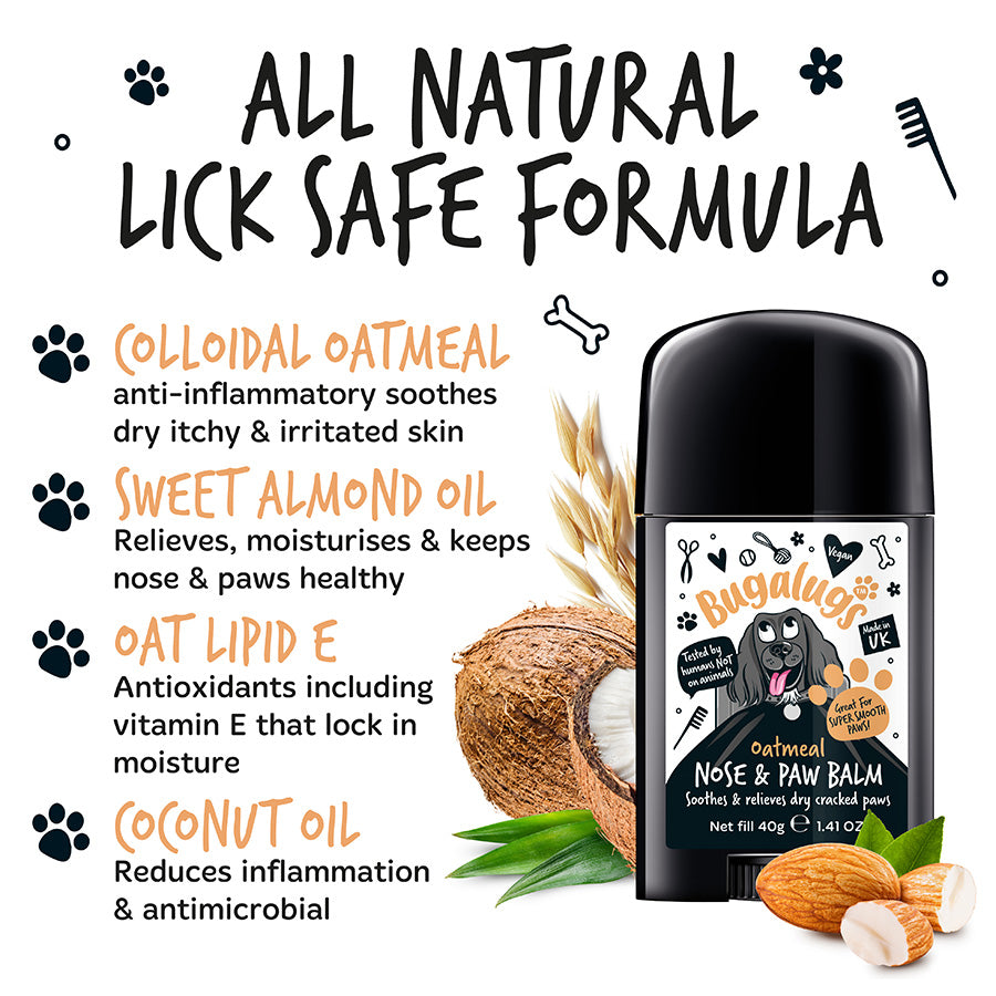 Bugalugs Oatmeal Paw & Nose Balm Stick for Dogs