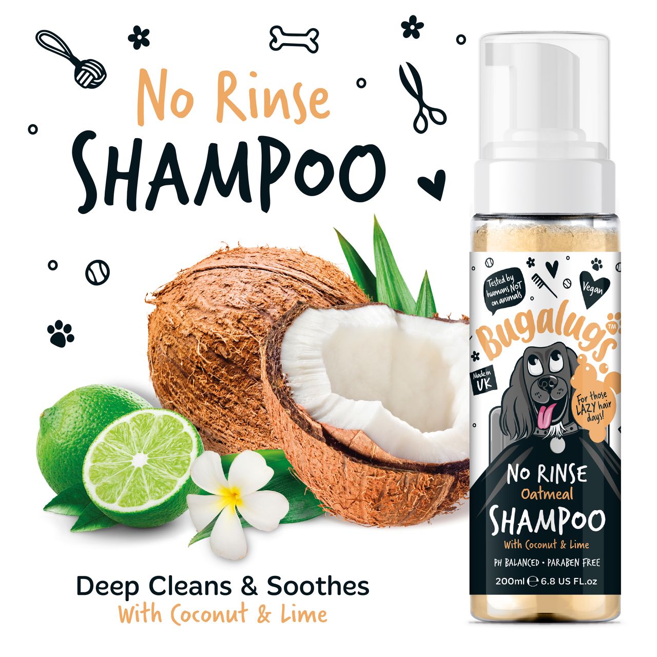Bugalugs No Rinse Oatmeal Dog Shampoo