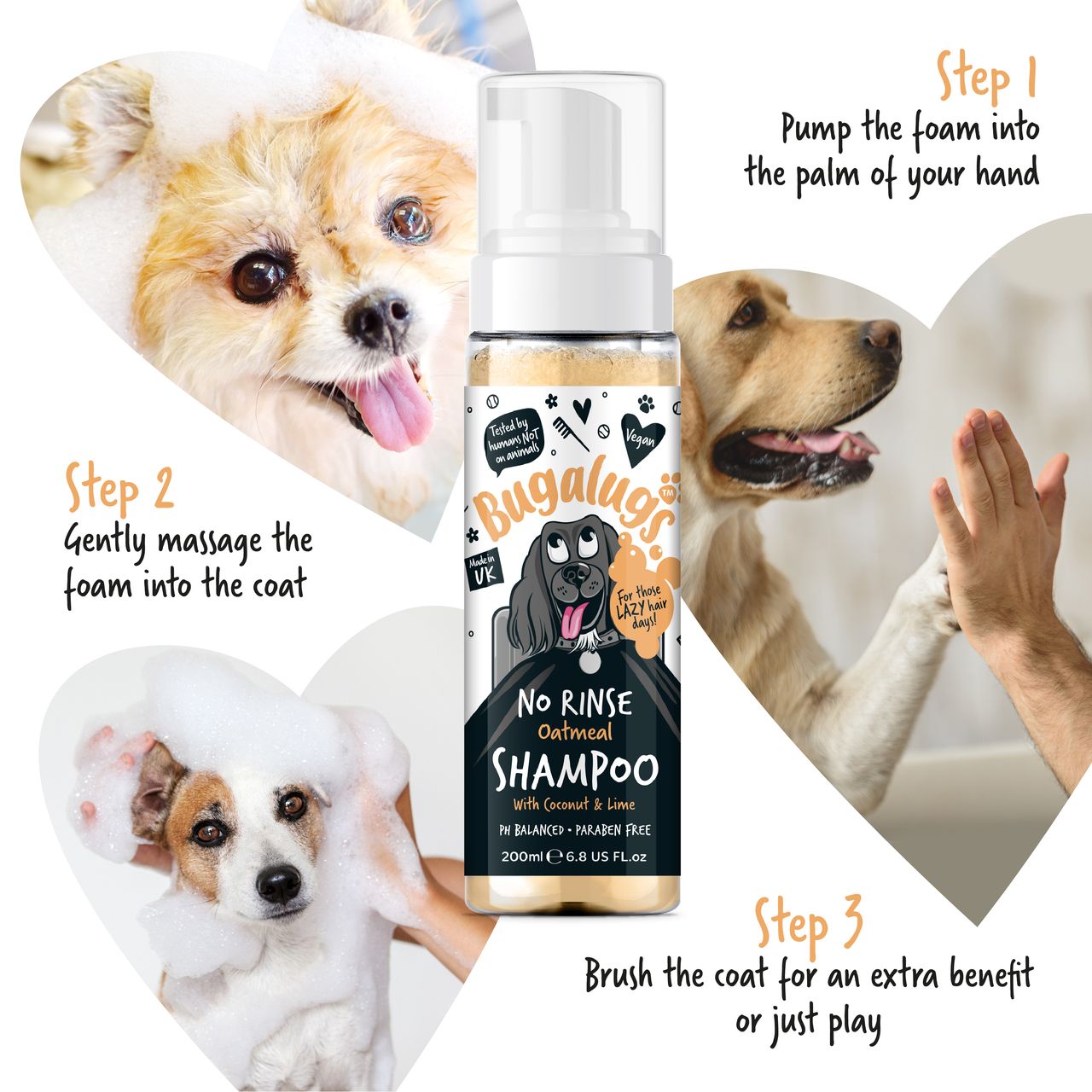 Bugalugs No Rinse Oatmeal Dog Shampoo