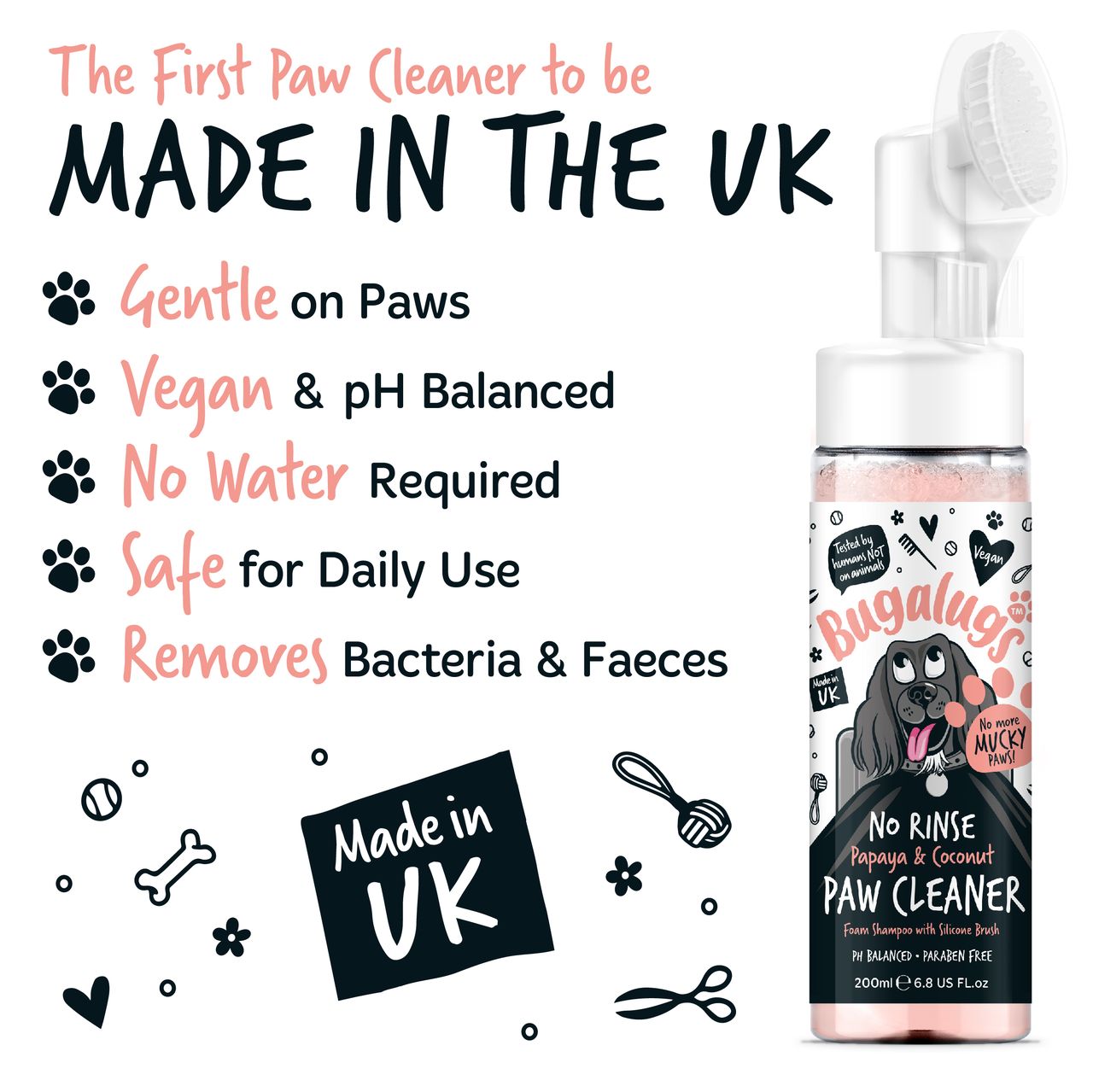 Bugalugs No Rinse Paw Cleaner Papaya & Coconut